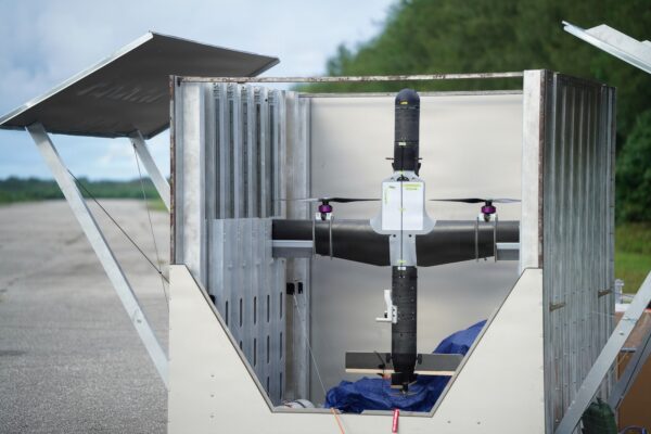 Cinder UAS launching from a containerized vertical launch system
