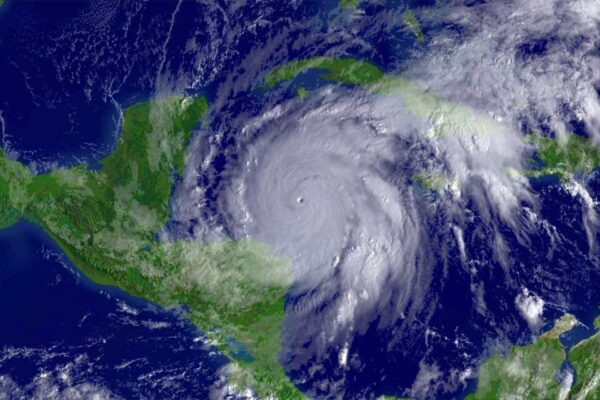 Satellite image of a tropical cyclone over the Caribbean